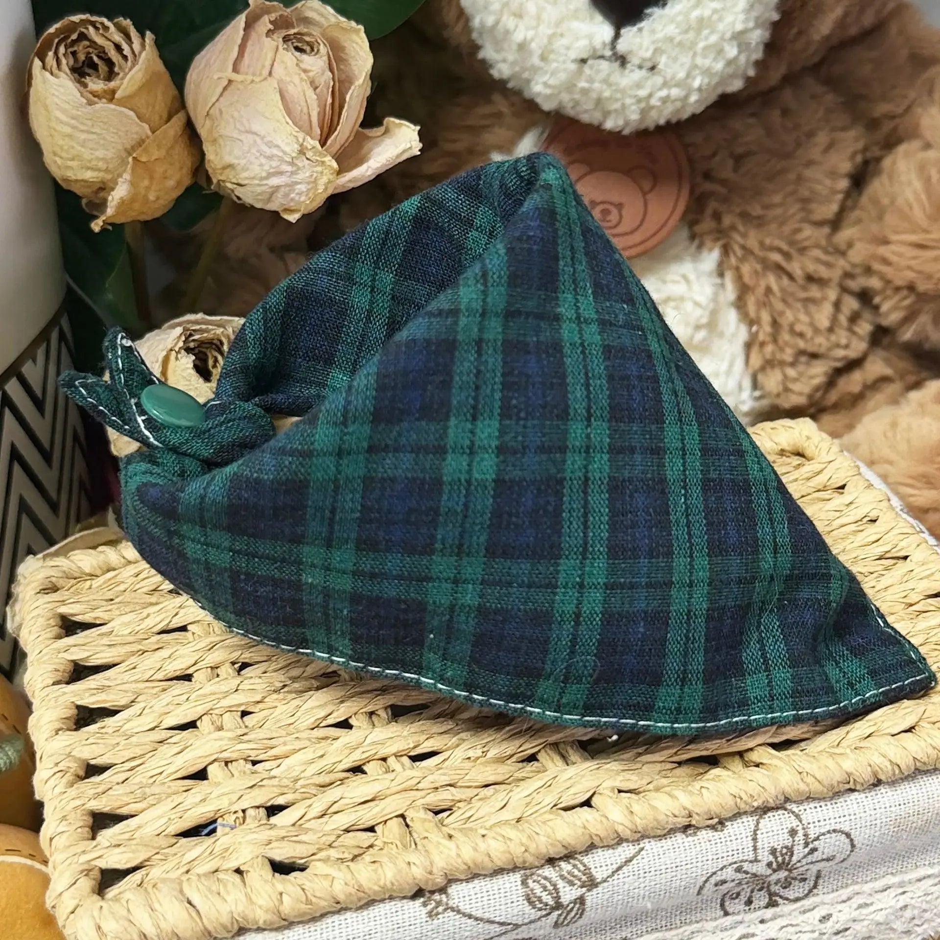 Plaid Pet Bandana Scarf for Dogs and Cats
